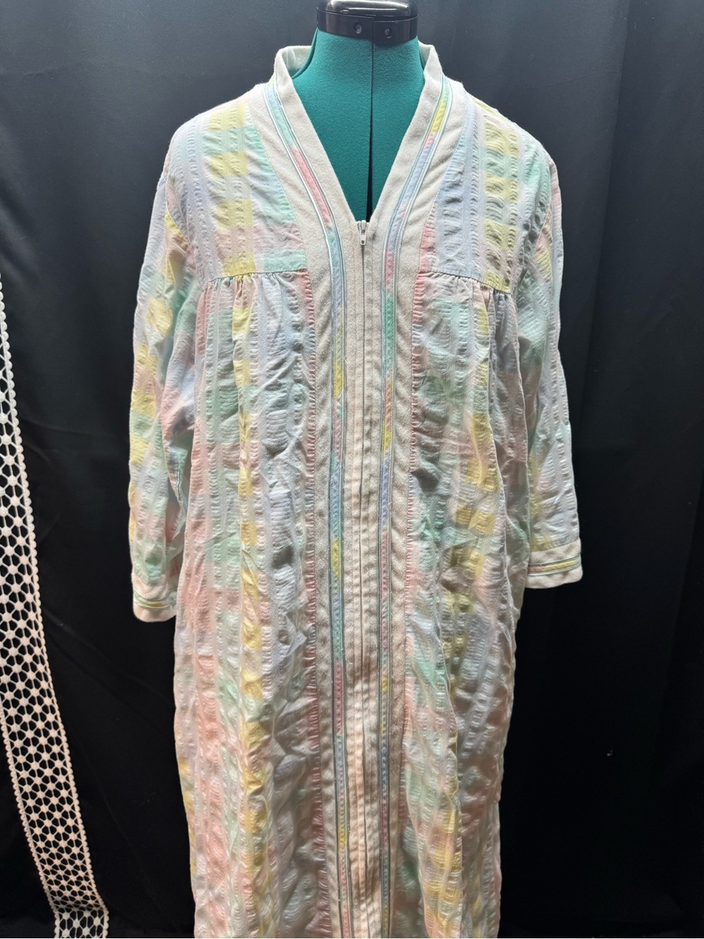 Women’s Pastel Striped Housecoat